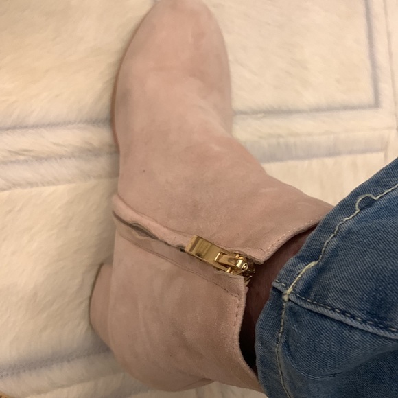 Pale pink suede boots 6.5M 2” heels. Very similiar to Christian Dior brand. - Picture 8 of 8